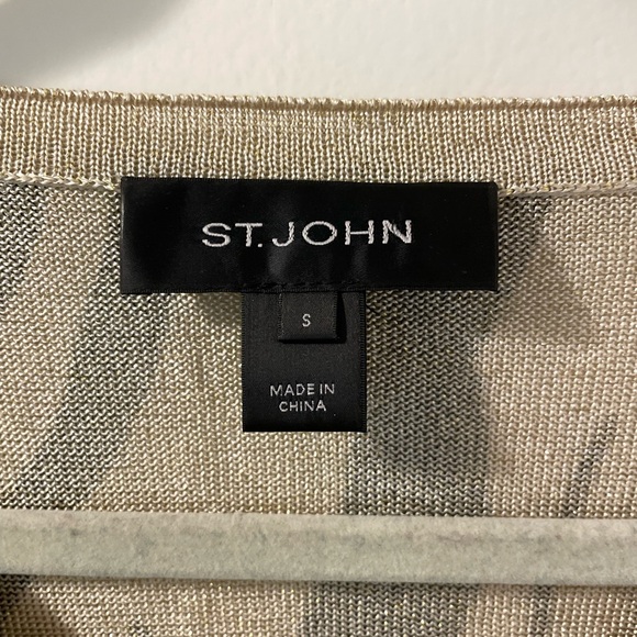 St. John Tiger Stripe Shimmer Knit Trapeze Cardigan Tunic $795 retail Sz Small - Picture 3 of 12